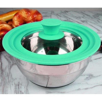 silicone glass lid with silicone rim