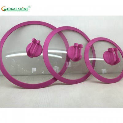 T type silicone glass cookware lid with knob for frying pans