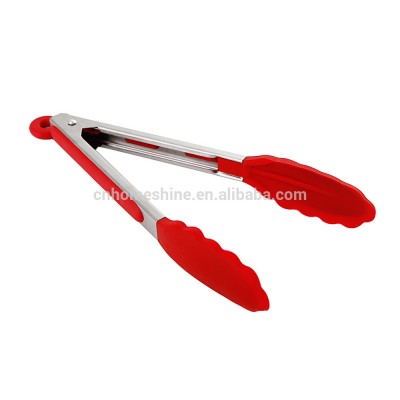 Kitchen and Barbecue Grill Tongs Silicone Stainless Steel Locking Food Tong